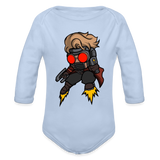 Character #100  Organic Long Sleeve Baby Bodysuit - sky