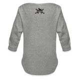Character #100  Organic Long Sleeve Baby Bodysuit - heather grey