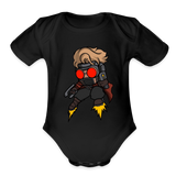 Character #100  Organic Short Sleeve Baby Bodysuit - black