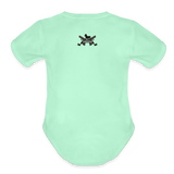 Character #100  Organic Short Sleeve Baby Bodysuit - light mint