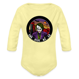 Character #103  Organic Long Sleeve Baby Bodysuit - washed yellow