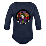 Character #103  Organic Long Sleeve Baby Bodysuit - dark navy