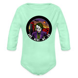 Character #103  Organic Long Sleeve Baby Bodysuit - light mint