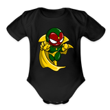 Character #111  Organic Short Sleeve Baby Bodysuit - black