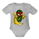 Character #111  Organic Short Sleeve Baby Bodysuit - heather grey