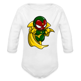 Character #111  Organic Long Sleeve Baby Bodysuit - white