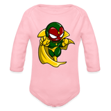 Character #111  Organic Long Sleeve Baby Bodysuit - light pink