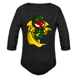 Character #111  Organic Long Sleeve Baby Bodysuit - black