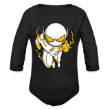 Character #112 Organic Long Sleeve Baby Bodysuit - black