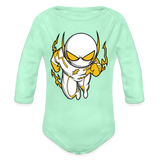 Character #112 Organic Long Sleeve Baby Bodysuit - light mint