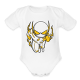 Character #112  Organic Short Sleeve Baby Bodysuit - white
