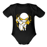 Character #112  Organic Short Sleeve Baby Bodysuit - black