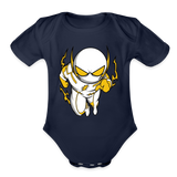 Character #112  Organic Short Sleeve Baby Bodysuit - dark navy