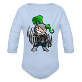 Character #114 Organic Long Sleeve Baby Bodysuit - sky