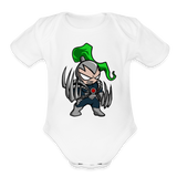 Character #114  Organic Short Sleeve Baby Bodysuit - white