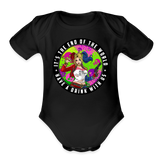 Character #94 Organic Short Sleeve Baby Bodysuit - black