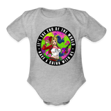 Character #94 Organic Short Sleeve Baby Bodysuit - heather grey