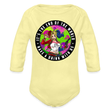 Character #94 Organic Long Sleeve Baby Bodysuit - washed yellow