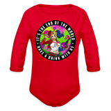 Character #94 Organic Long Sleeve Baby Bodysuit - red