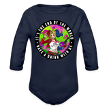 Character #94 Organic Long Sleeve Baby Bodysuit - dark navy