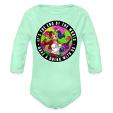 Character #94 Organic Long Sleeve Baby Bodysuit - light mint