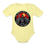 Character #96 Organic Short Sleeve Baby Bodysuit - washed yellow
