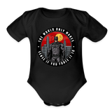 Character #96 Organic Short Sleeve Baby Bodysuit - black