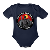 Character #96 Organic Short Sleeve Baby Bodysuit - dark navy