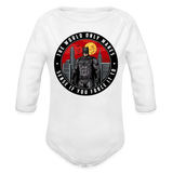 Character #96 Organic Long Sleeve Baby Bodysuit - white