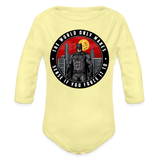 Character #96 Organic Long Sleeve Baby Bodysuit - washed yellow