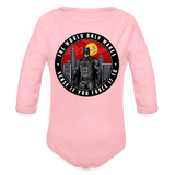 Character #96 Organic Long Sleeve Baby Bodysuit - light pink