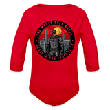 Character #96 Organic Long Sleeve Baby Bodysuit - red
