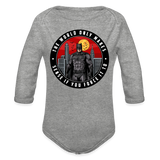 Character #96 Organic Long Sleeve Baby Bodysuit - heather grey