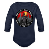Character #96 Organic Long Sleeve Baby Bodysuit - dark navy