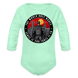 Character #96 Organic Long Sleeve Baby Bodysuit - light mint