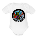 Character #97 Organic Short Sleeve Baby Bodysuit - white