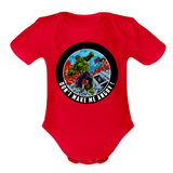 Character #97 Organic Short Sleeve Baby Bodysuit - red