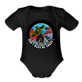 Character #97 Organic Short Sleeve Baby Bodysuit - black