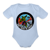 Character #97 Organic Short Sleeve Baby Bodysuit - sky