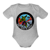 Character #97 Organic Short Sleeve Baby Bodysuit - heather grey