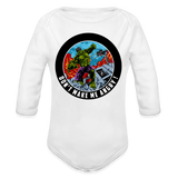Character #97 Organic Long Sleeve Baby Bodysuit - white