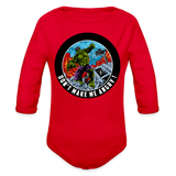 Character #97 Organic Long Sleeve Baby Bodysuit - red