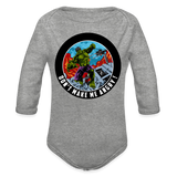 Character #97 Organic Long Sleeve Baby Bodysuit - heather grey