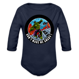 Character #97 Organic Long Sleeve Baby Bodysuit - dark navy