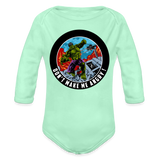 Character #97 Organic Long Sleeve Baby Bodysuit - light mint