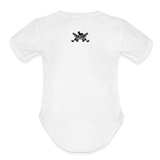 Character #99 Organic Short Sleeve Baby Bodysuit - white