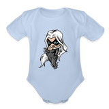 Character #99 Organic Short Sleeve Baby Bodysuit - sky