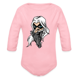 Character #99 Organic Long Sleeve Baby Bodysuit - light pink