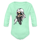 Character #99 Organic Long Sleeve Baby Bodysuit - light mint