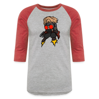 Character #100  Baseball T-Shirt - heather gray/red
